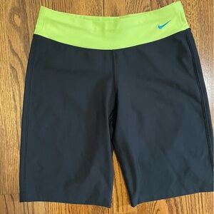 Nike Women's Fit Dry Bikers Shorts Black Neon Green Size Small